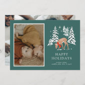 Waldrinder im Winter Feiertagskarte (Vorne/Hinten)