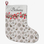 Waldrinder und Berries Rauch Weiß Großer Weihnachtsstrumpf (Vorderseite)