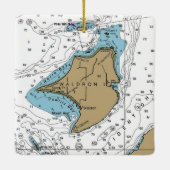 Waldron Island Nautical Chart Keramikornament (Rückseite)