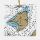 Waldron Island Nautical Chart Keramikornament (Vorderseite)