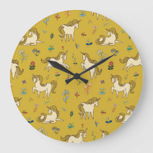 Waldronen: Vintages Blumenmuster Große Wanduhr