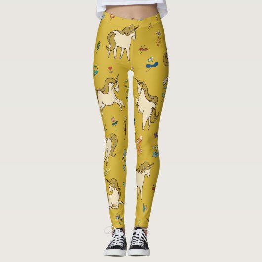 Waldronen: Vintages Blumenmuster Leggings (Vorderseite)
