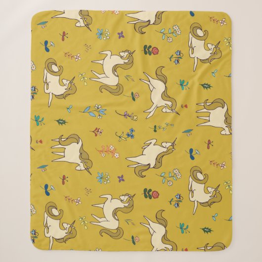 Waldronen: Vintages Blumenmuster Sherpadecke (Vorderseite)