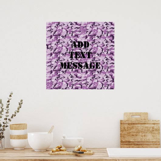 Waldrosa/Lila Camouflage Poster (Küche)