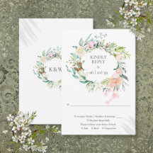 Waldrosen-Grün-Gewinde Blumige RSVP