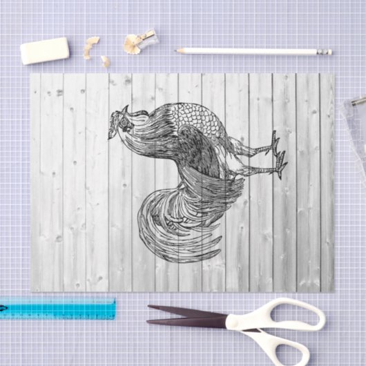 Waldroster, geerbt, Stallholz 1 Decoupage Seidenpapier (Handwerk)