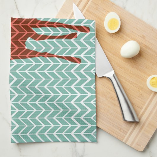 Waldrotwild-Geschirrtuch Küchentuch (Viertel Falte)