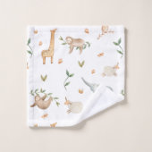 Waldsafari-Tiere personalisiertes Handtuchfleisch  Badhandtuch Set (Waschlappen)