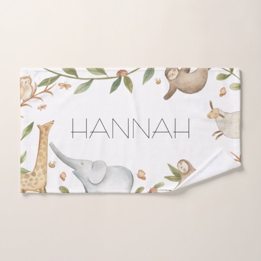 Waldsafari-Tiere personalisiertes Handtuchfleisch  Badhandtuch Set (Handtuch)