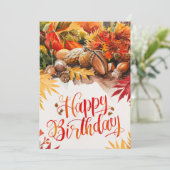 Waldsaison Herbst glücklich zum Geburtstag Karte (Stehend Vorderseite)