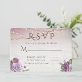 Waldsaite Peony Wedding RSVP Einladung (Stehend Vorderseite)