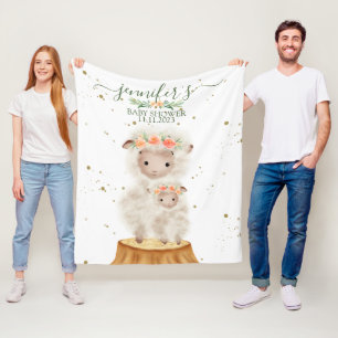 Waldschaf Tier Baby Shower Familie Fleecedecke