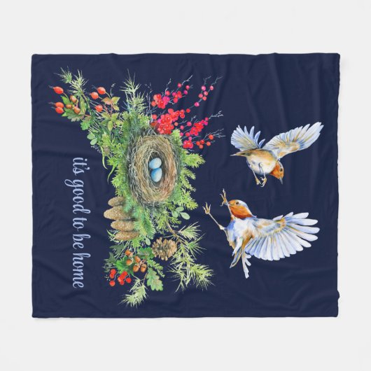 Waldschätze Es ist gut, Zuhause zu sein Fleecedecke (Vorderseite (Horizontal))