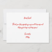 Waldschätze Personalisiert Dankeskarte (Rückseite)