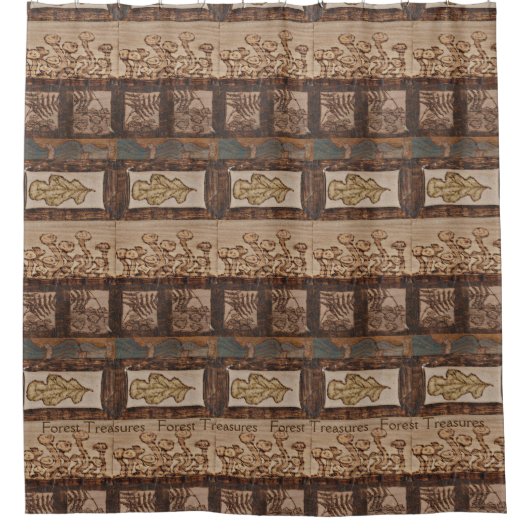 Waldschätze Wälder Rustikale Kabinendekor Duschvorhang (Vorderseite)