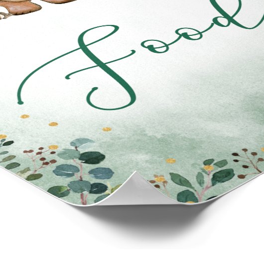 Waldschild Waldtiere Kinderdusche Poster (Ecke)