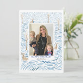 Waldschneefall Urlaub Feiertagskarte (Stehend Vorderseite)