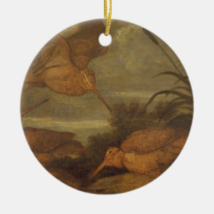 Waldschnepfe an der Dämmerung, c.1676 (Öl auf Keramikornament