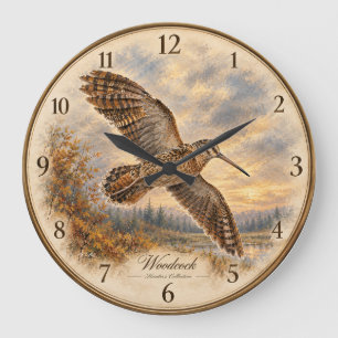 Waldschnepfe im Flug Große Wanduhr