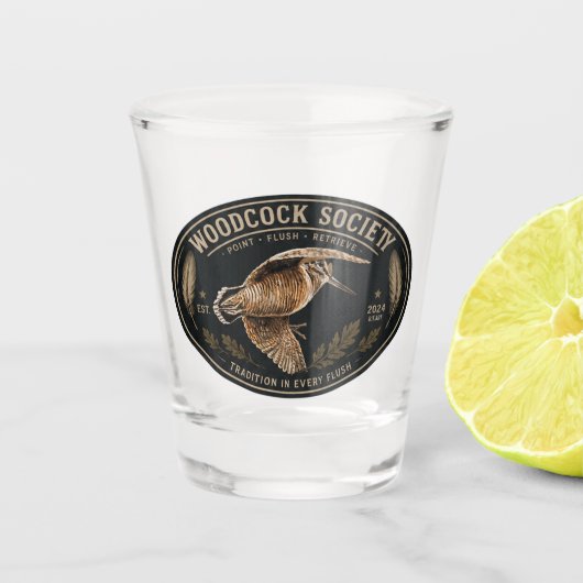Waldschnepfe Schnapsglas (Vorderseite)