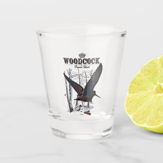 Waldschnepfe Schnapsglas (Vorderseite)