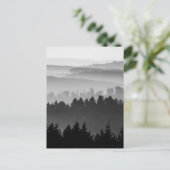 Waldschwarz-Weiß-Foto Postkarte (Stehend Vorderseite)