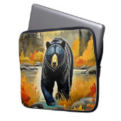 Waldschwarzer Bär Herbst Laptopschutzhülle (Vorderseite Links)