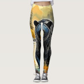 Waldschwarzer Bär Herbst Leggings (Vorderseite)