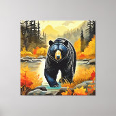 Waldschwarzer Bär Herbst Leinwanddruck (Vorderseite)