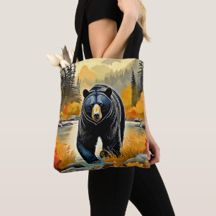 Waldschwarzer Bär Herbst Tasche