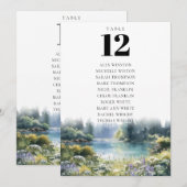 Waldsee-Blumen-Tisch-Nummern-Sitzplan Einladung (Vorne/Hinten)