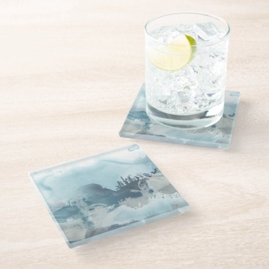 Waldsee Glasuntersetzer (Schrägansicht)