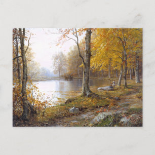 Waldsee im Herbst Postkarte