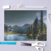 Waldsee mit Haus und Himmel Seidenpapier (Handwerk)