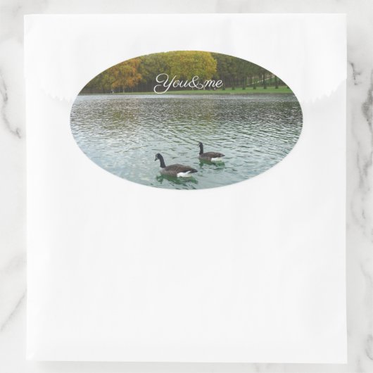 Waldsee Ovaler Aufkleber (Tasche)