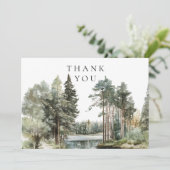 Waldsee Trauerfoto Dankeskarte (Stehend Vorderseite)