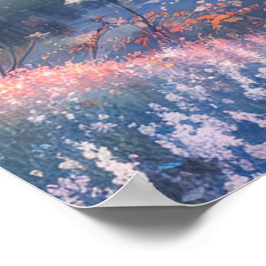 Waldsee und Snowy Mountain Panorama Poster (Ecke)