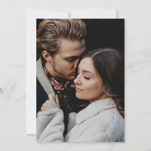 Waldsee Waldland Hochzeitssemble Foto Save the Dat Einladung (Rückseite)