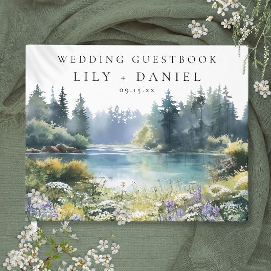 Waldsee-Wildblumen-Hochzeit Gästebuch