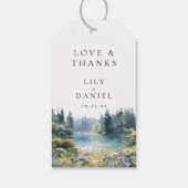 Waldsee-Wildblumen-Hochzeit Geschenkanhänger (Rückseite)