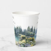 Waldsee-Wildblumen-Hochzeit Pappbecher (Rechts)
