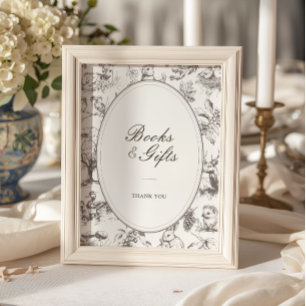 Waldskizzen-Babyshower-Bücher und Geschenke Poster