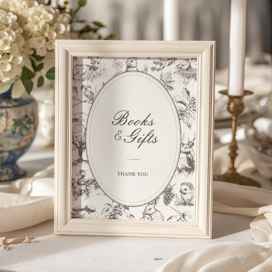Waldskizzen-Babyshower-Bücher und Geschenke Poster
