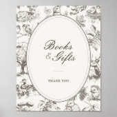 Waldskizzen-Babyshower-Bücher und Geschenke Poster (Vorne)