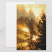 Waldsonnenaufgang Briefpapier (Vorne/Hinten)