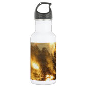 Waldsonnenaufgang Edelstahlflasche (Vorderseite)