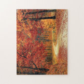 Waldstraße - Fall - Schöner Herbst Puzzle (Vertikal)