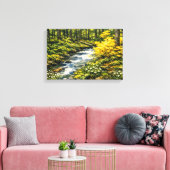 Waldstrom mit gelben Wildblumen Leinwanddruck (Insitu (Wohnzimmer))