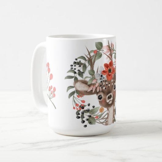 WaldSüssen - süße Rotwild Kaffeetasse (Vorderseite Links)