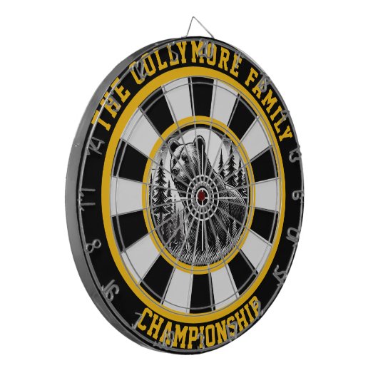 Waldszene Grizzlybär Ziel Dartscheibe (Vorderseite Links)